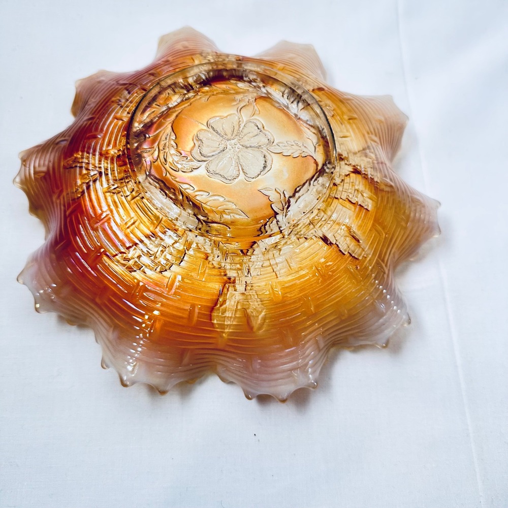 Duggan Apple Blossom‎ Carnival Pearlescent Ruffled edge Basketweave Iridescent - Picture 8 of 9